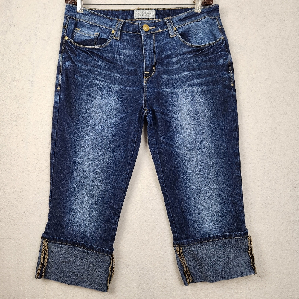 Baby Phat Blue Cropped Jeans with Gold Accents